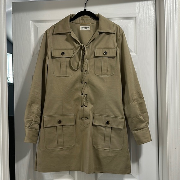 Saint Laurent Cargo Mini Dress - Size FR42 (US 10) - Picture 1 of 8